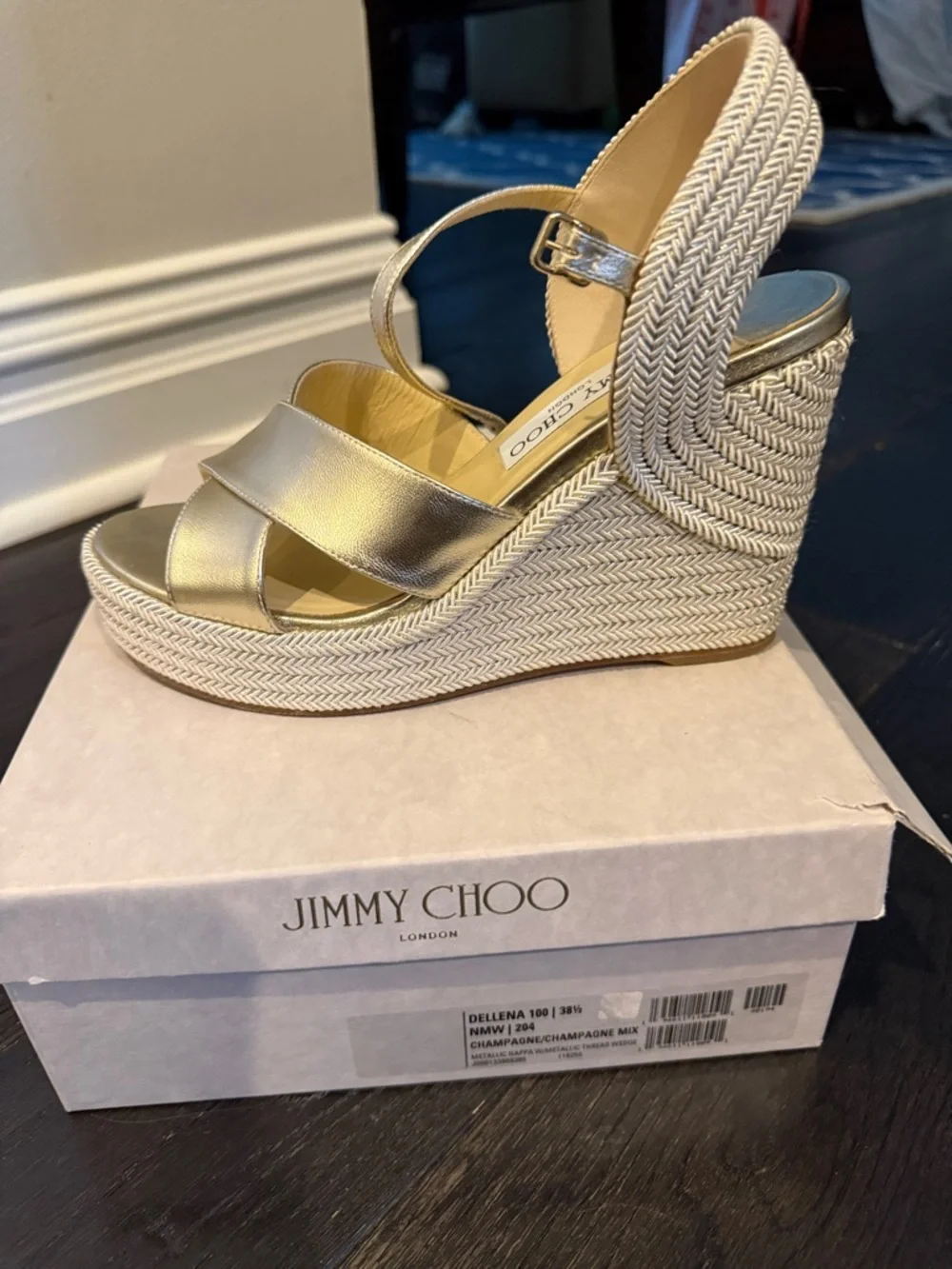 Jimmy Choo Dellena 100 38.5 Champaign
